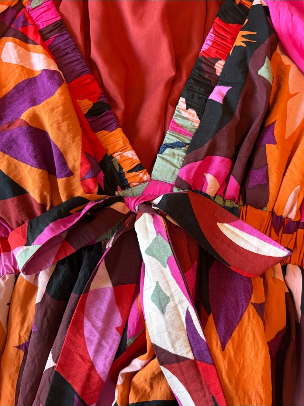 Meet Me In Santorini Bubble Dress XS Colorful Abstract Resort Mini - Picture 4 of 6